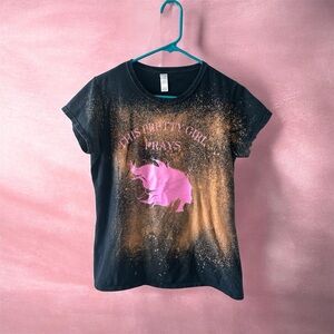 Bleach Dyed Christian Graphic Tee “This Pretty Girl Prays” Pink XL